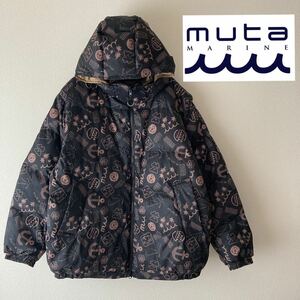 サイズ7/XL-今季新作/試着のみ/定価99000円/muta MUTA ムータマリン　メンズ　総柄　ダウンジャケット　厚手　保温　オシャレ　