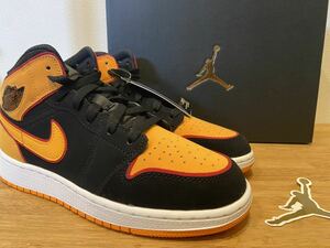  быстрое решение 24cm NIKE GS AIR JORDAN1 Mid SE Vivid Orange Nike GS воздушный Jordan 1 mid SE vi vi do orange новый товар внутренний стандартный товар 