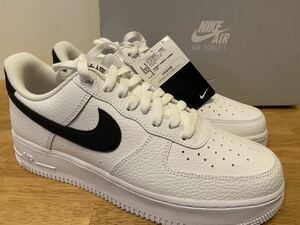 即決26cm NIKE AIR FORCE1 Low '07 White Black Pebbled Leatherナイキ エアフォース1 ロー '07 ホワイト ブラック ペブルド レザー