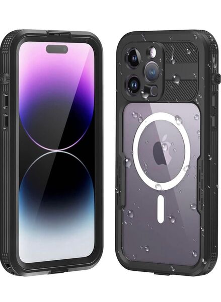 iPhone14promax 防水ケース マグセーフ対応 黒 最高防水衝撃に強い