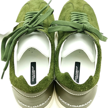 送料無料 超美品 ドルチェ&ガッバーナ 靴 シューズ スニーカー スエード レザー 伊製 7 27cm相当 緑系 カーキ系 メンズ_画像8