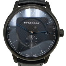 送料無料 美品 バーバリー BURBERRY 腕時計 クォーツ BU10003 クラシックラウンド オールブラック デイト メンズ_画像1