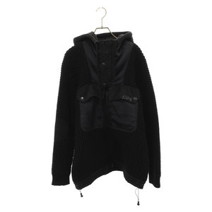 DIESEL TRICOT&CO ディーゼル Wool zip up hoodie ウールジップアップパーカー ブラック