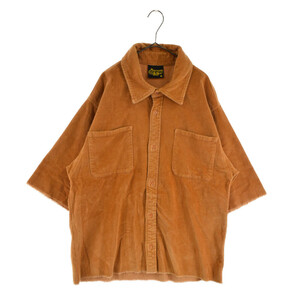 drew house ドリュー ハウス corduroy ss shirt ショートスリーブ コーデュロイ シャツ 半袖シャツ ブラウン