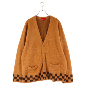 SUPREME シュプリーム 21SS Brushed Checkerboard Cardigan Camel ブラッシュドチェッカーボードニットカーディガン キャメル