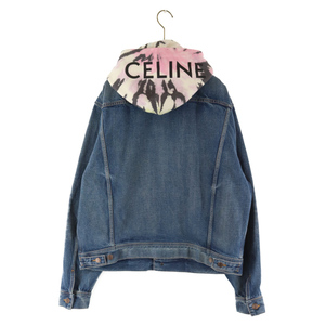 CELINE セリーヌ 23AW ユニオンウォッシュ デニム タイダイ フード付きトラッカージャケット インディゴ/マルチ 2Q660930F.07UW