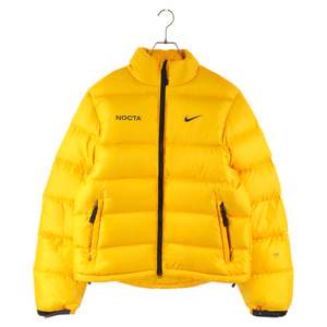 NIKE ナイキ ×NOCTA ノクタ PUFFER JACKET ロゴプリントデザインナイロンジップアップパファージャケット ダウン イエロー DA3997-739