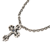 CHROME HEARTS クロムハーツ FILIG CROSS XS W PAPER CHAIN 24 フィリグリークロスペーパーチェーン24inch アフターサファイア_画像1