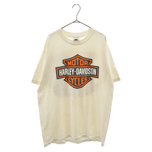 VINTAGE ヴィンテージ Harley-Davidson Gator Logo ハーレーダビッドソン 2018年製 ロゴプリント半袖Tシャツ カットソー ホワイト