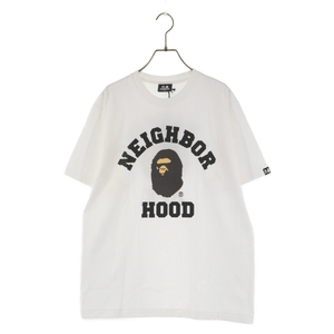 NEIGHBORHOOD ネイバーフッド 22AW×A BATHING APE BAPE NBHD TEE エイプ 半袖Tシャツ ホワイト 222NOAPN-CSM04S