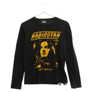 HYSTERIC GLAMOUR ヒステリックグラマー フロントロゴプリント 長袖カットソー 長袖Tシャツ ブラック 0163CL03