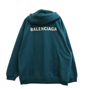 BALENCIAGA バレンシアガ 22SS バックロゴ刺繍 エンブロイダリー プルオーバーパーカー 600583 TLVB8 ブルー