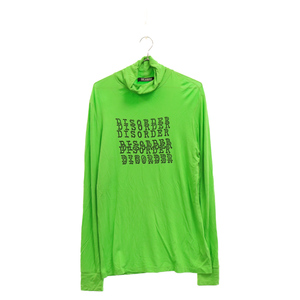 RAF SIMONS ラフシモンズ 21SS Print Sous Pull DISORDER プリント ハイネック ロングスリーブ 長袖Tシャツ グリーン 211-M149