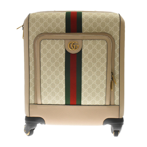 GUCCI Gucci SAVOY 693646savoiGGs шкив m парусина Carry on чемодан маленький белый Sherry линия 