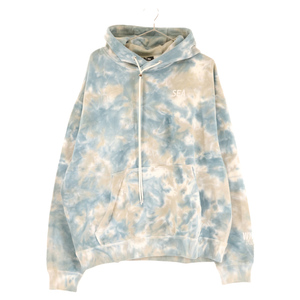 WIND AND SEA ウィンダンシー 20AW HOODIE WDS-20A-TPS-10 タイダイプリント フーディー プルオーバースウェットパーカー ブルー