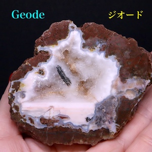 【送料無料】オレゴン州産 ジオード 瑪瑙 原石 水晶 195,3g AG289 鉱物　天然石 パワーストーン 原石