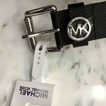 マイケルコース ベルト MKサークルロゴバックル ブラック黒×シルバー　MICHAEL KORS おしゃれ　MKバックル　Lサイズ 正規品_画像2