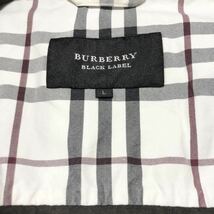 バーバリーブラックレーベル BURBERRYBLACKLABELミリタリージャケット ブルゾン ノバチェック ダメージ加工 ホースロゴ Lサイズ_画像3