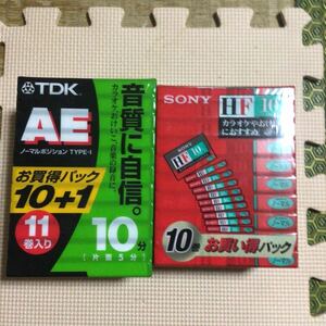 TDK AE10x11.SONY HF10x10 ノーマルポジション　カセットテープ21本セット【未開封新品】■■