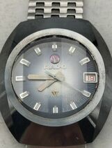 L86 1円～ 稼働品 ラドーRADO バルボア BALBOA 自動巻き デイト 腕時計 黒/ネイビー系文字盤 ステンレス シルバーカラー メンズ_画像6