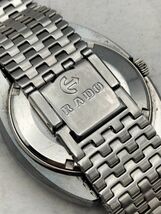 L86 1円～ 稼働品 ラドーRADO バルボア BALBOA 自動巻き デイト 腕時計 黒/ネイビー系文字盤 ステンレス シルバーカラー メンズ_画像8