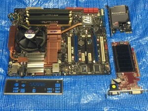 マザーボード ASUS P5E CPU&メモリ&GPU&AUDIOのセット品、動作確認済、難ありジャンク