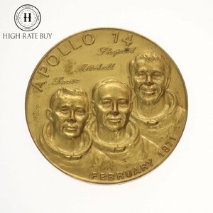 1円スタート 松本徽章製 アポロ14号 記念メダル APOLLO 14 見本刻印付 肖像 アメリカ USA 月面着陸 宇宙船 コレクション 収集