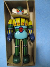 当時物　1970年代　鋼鉄ジーグ　ブリキ　ロボット ゼンマイ歩行　箱付き　日本製　昭和レトロ_画像2