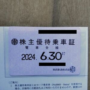 最新　東武鉄道 定期券式電車全線 株主優待乗車証