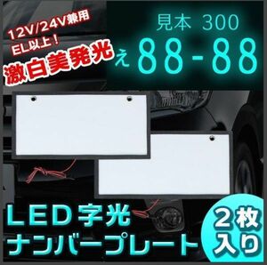 LED 字光式 ナンバー プレート フレーム 2枚 装飾フレーム 電光式 全面発光 12V 24V 兼用 極薄 パネル 車 トラック ダンプ リア