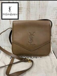  beautiful goods Yves Saint-Laurent YSL Vintage leather shoulder bag Brown 