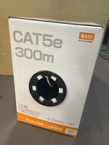 009▼未使用品・即決価格▼e431 LANケーブル CAT5e 300m ライトグレー