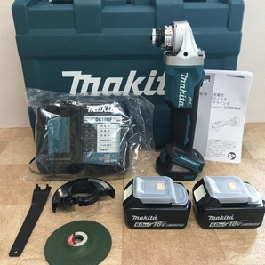 009▼未使用品▼マキタ makita 100mm充電式ディスクグラインダ GA404DRGXN 18V バッテリー2個＋充電器セットの画像1