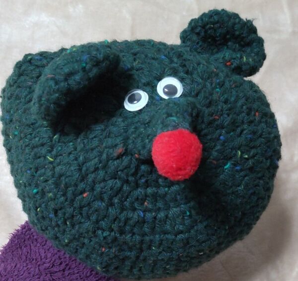 ネズミさんどんぐり帽子 ニット帽 ハンドメイド*