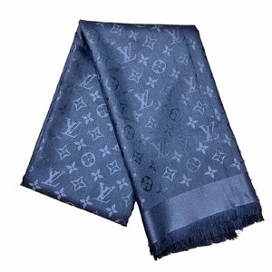 LOUIS VUITTON ルイヴィトンM76876 カーボン ストール マフラー シルク60％ ウール40％