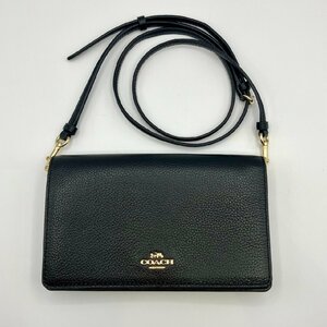 COACH コーチ ショルダーウォレット ポーチ レザー 黒