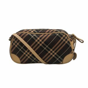 BURBERRY バーバリー バーバリーロンドン ノバチェック柄 ショルダーバッグ キャンバス×レザー ブラウン系