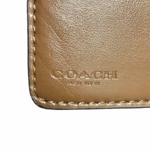 COACH コーチ コーチ シグネチャー PVC 二つ折り 財布 ウォレット レディース ベージュ系_画像9