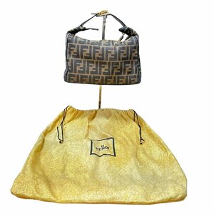 FENDI フェンディ FF柄 ズッカ バニティバッグ ロック式金具 キャンバスxレザー ※レザー劣化あり