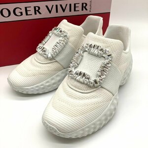 1円 ROGER VIVIER ロジェヴィヴィエ ビジュー ヴィヴランライト ストラス スニーカー 2022SS ホワイト 36 1/2