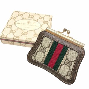 GUCCI グッチ シェリーライン コインケース 小銭入れ がま口 GGスプリーム ヴィンテージ