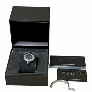 GUCCI グッチ GUCCI グッチ 105 バングル SS フローラ ブラック文字盤 クオーツ レディース腕時計