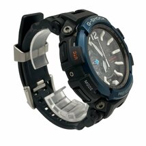 CASIO カシオ G-SHOCK グラビティマスター GPSハイブリッド 電波ソーラー Bluetooth 黒文字盤 SS ブラックxブルー系 稼動品 GPW-2000_画像3