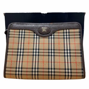 BURBERRY バーバリー バーバリーズ クラッチ ハンド セカンドバッグ ノヴァチェック キャンバス×レザー