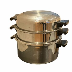 ★アムウェイ アムウェイクィーン 鍋 セット 18/8 STAINLESS STEEL 食器 三段 蒸し