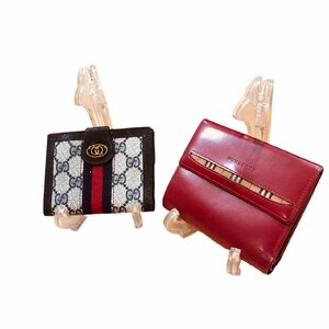 GUCCI グッチ Burberry バーバリー ブランド財布２点セット レディース 二つ折り財布