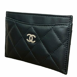 CHANEL シャネル マトラッセ カードケース パスケース レザー ブラック 黒 シルバーカラー金具 A31510