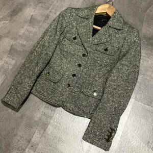 D V refined design!! ' made in Japan ' MOGA Moga lame button wool jacket size:2 lady's outer woman clothes 