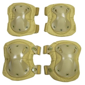 エルボー&ニーパッドセット 保護具 プロテクター 樹脂製パッド [ タン ] ニープロテクター ニーパット 膝あて ひざあての画像1