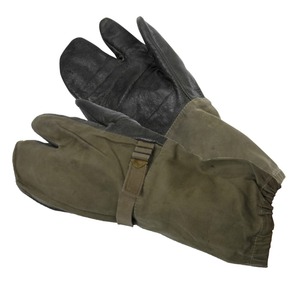ドイツ軍放出品 防寒ミトン 手袋 3本指 OD [ 小 ] 軍払下げ品 軍払い下げ品 ハンティンググローブ タクティカルグローブ